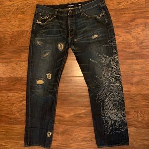Ed Hardy Men’s Dragon Jeans 40x32